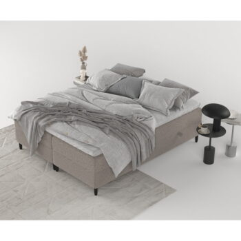 Hnedá boxspring posteľ s úložným priestorom 140x200 cm Malte – Maison de Rêve - Image 7