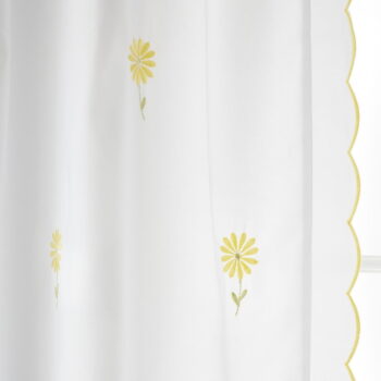 Žltá/biela záclona 140x122 cm Lorna Embroidered Daisy – Catherine Lansfield - Image 3