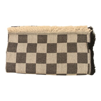 Čierno-béžový pléd na dvojlôžko 240x240 cm Black Checkerboard - Really Nice Things - Image 2