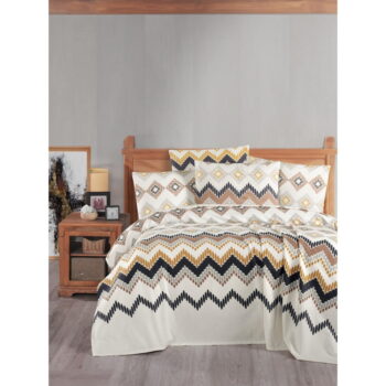 Béžovo-krémový bavlnený pléd 200x230 cm Pique – Mila Home