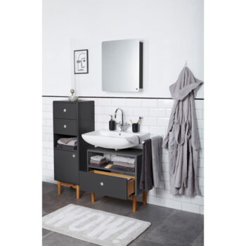 Antracitovosivá vysoká/závesná kúpeľňová skrinka 40x100 cm Color Bath – Tom Tailor – Obrázok 5