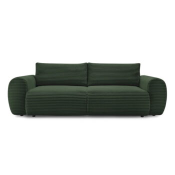 Tmavozelená menčestrová rozkladacia pohovka 257 cm Lucien – Bobochic Paris