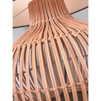 Stolová lampa s textilným tienidlom v tmavo modro-prírodnej farbe (výška 48 cm) Kalahari – Good&Mojo - Image 6