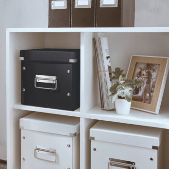Čierny kartónový úložný box s vekom 26x26x24 cm Click&Store – Leitz - Image 2