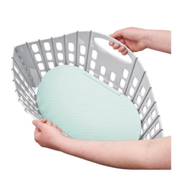 Sivo-zelený skladací kôš na bielizeň Addis Flat Folding Laundry Basket – Obrázok 3