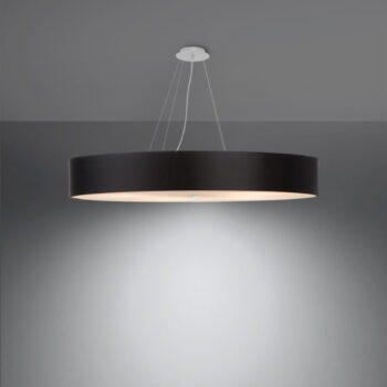 Čierne závesné svietidlo s textilným tienidlom ø 100 cm Herra – Nice Lamps - Image 3