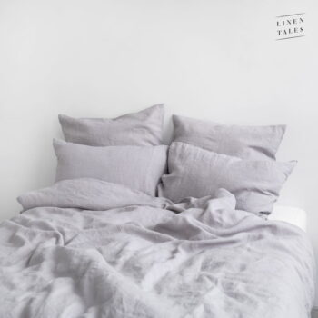 Svetlosivé ľanové obliečky na jednolôžko 140x200 cm Light Grey – Linen Tales - Image 2