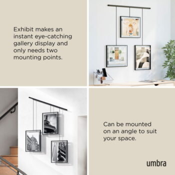 Čierne kovové rámčeky na stenu v súprave 3 ks 73x82 cm Exhibit – Umbra – Obrázok 10