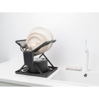 Tmavosivý kovový dvojposchodový odkvapkávač 37x33 cm – Brabantia - Image 8