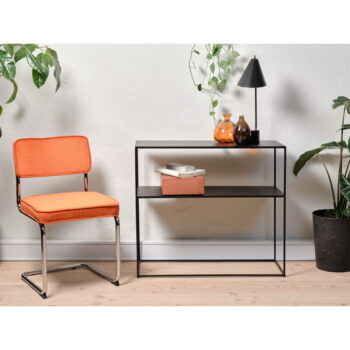Oranžová menčestrová jedálenská stolička Rupert – Unique Furniture – Obrázok 6