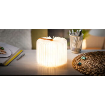 Oranžová LED stolová lampa s textilným tienidlom (výška  2,5 cm) Booklight – Gingko – Obrázok 3