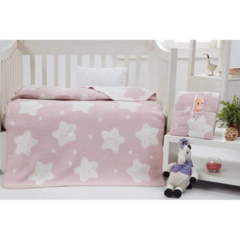 Ružová detská deka 120x100 cm Star - Minimalist Cushion Covers - Image 2