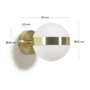 Nástenné svietidlo v zlatej farbe ø 15 cm Anasol - Kave Home - Image 4