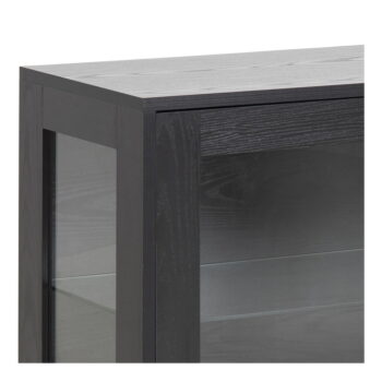 Čierna vitrína v dekore jaseňa 140x82 cm Angus – Actona – Obrázok 10
