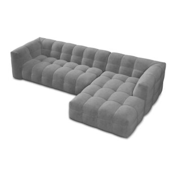 Sivá zamatová rohová pohovka Windsor & Co Sofas Vesta, pravý roh – Obrázok 4