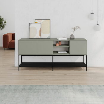 Zeleno-čierna komoda 180x80x40 cm Amira – Marckeric – Obrázok 2