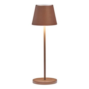 Hnedá LED stolová lampa s kovovým tienidlom (výška  34 cm) Cosenza – Fischer & Honsel