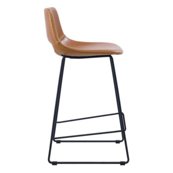 Koňakovohnedé barové stoličky z imitácie kože v súprave 2 ks (výška sedadla 65 cm) Zahara – Kave Home - Image 4