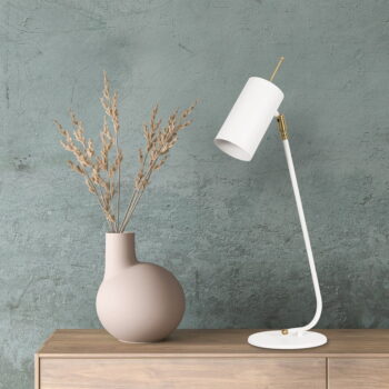 Biela stolnová lampa s kovovým tienidlom (výška 55 cm) Sivani – Opviq lights – Obrázok 4