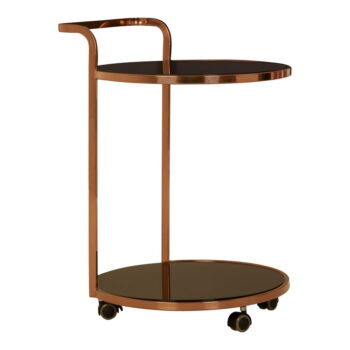 Servírovací stolík na kolieskach so sklenenou doskou ø 50 cm Ackley – Premier Housewares - Image 2