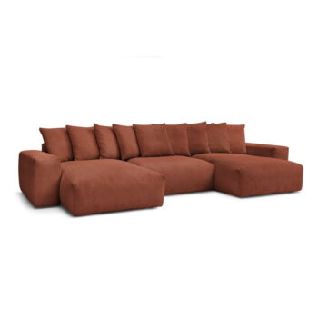 Menčestrová rohová pohovka v tehlovej farbe Voltaire – Bobochic Paris - Image 5