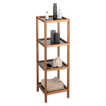 Sklenený kúpeľňový regál v čierno-prírodnej farbe 36x112 cm Fondi – Wenko – Obrázok 3