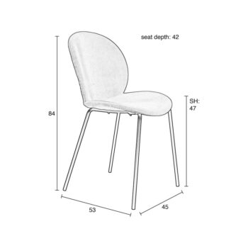 Okrovožlté jedálenské stoličky v súprave 2 ks Bonnet - Zuiver – Obrázok 5