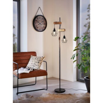 Stojacia lampa v čiernej a prírodnej farbe (výška 166,5 cm) TOWNSHEND 5 – EGLO - Image 2