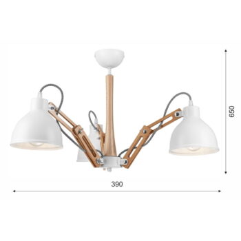 Bielo-hnedé stropné svietidlo s kovovým tienidlom ø 15 cm Marcello – LAMKUR - Image 7