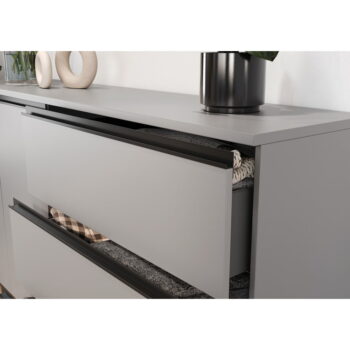 Sivá nízka komoda 180x91 cm Bastia – Germania - Image 4
