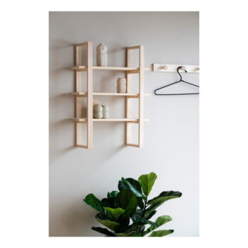 Poschodová polica z masívu paulownie v prírodnej farbe 48 cm Santiago – House Nordic - Image 5