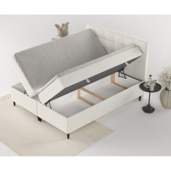 Krémovobiela boxspring posteľ s úložným priestorom 160x200 cm Urbaneo – Maison de Rêve - Image 7
