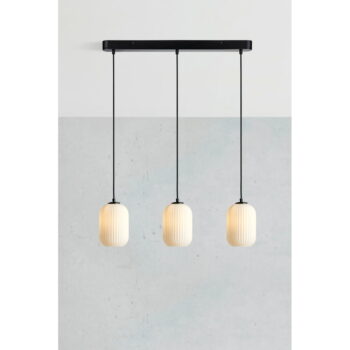Čierno-biele závesné svietidlo so skleneným tienidlom 14x72 cm Cava - Markslöjd – Obrázok 3