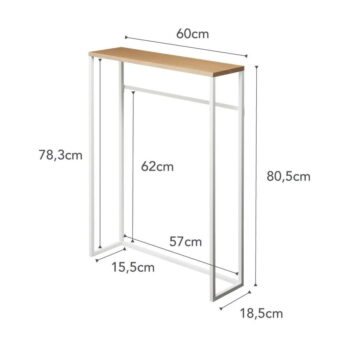 Bielo-svetlohnedý konzolový stolík 18.5x60 cm Tower – YAMAZAKI - Image 6