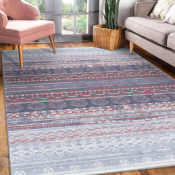 Fialovo-sivý prateľný koberec 120x180 cm Vintage Stripe – Mila Home - Image 10