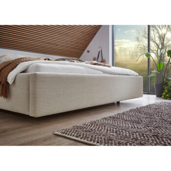 Béžová čalúnená dvojlôžková posteľ 180x200 cm Cube – Meise Möbel – Obrázok 7