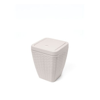 Set krémového koupelnového kôše a WC kartáče Addis Calico - Image 3