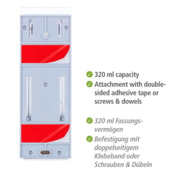 Biely nástenný plastový dávkovač mydla 320 ml Istres – Wenko – Obrázok 9