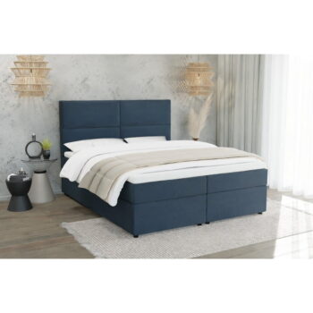Tmavomodrá boxspring posteľ s úložným priestorom 200x200 cm Rico – Ropez - Image 2