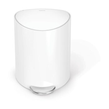 Biely nášľapný kovový odpadkový kôš 6 l – simplehuman - Image 3