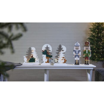 Vianočná drevená svetelná LED dekorácia Star Trading Forest Friends, výška 44 cm - Image 3