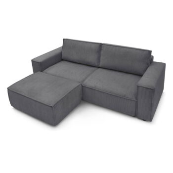 Tmavosivá menčestrová rozkladacia pohovka 245 cm Nihad – Bobochic Paris – Obrázok 9