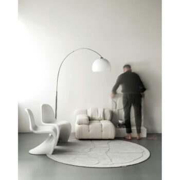 Svetlosivý vlnený okrúhly koberec ø 160 cm Morphic Organica – Agnella - Image 9