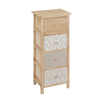 Vysoká komoda z masívu paulovnie v prírodnej farbe 34x78 cm – Casa Selección