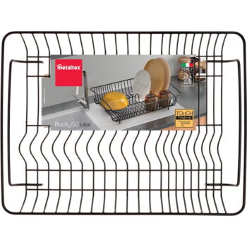 Čierny odkvapávač z antikoro ocele Metaltex Rectangular Lava – Obrázok 3