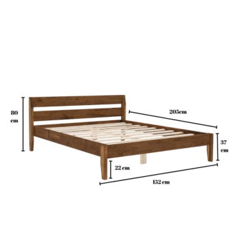 Dvojlôžková posteľ zo smrekového dreva s roštom v tmavohnedo-prírodnej farbe 140x200 cm Venus – Kalune Design - Image 9