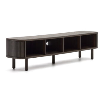 Tmavohnedý TV stolík v dekore jaseňa 200x50 cm Mailen – Kave Home - Image 4