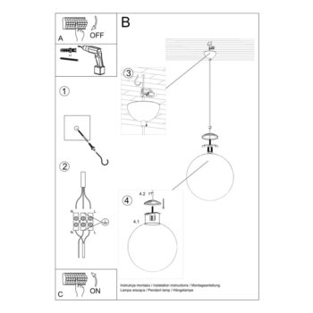 Závesné svietidlo v zlatej farbe so skleneným tienidlom ø 20 cm Cezab – Nice Lamps - Image 8