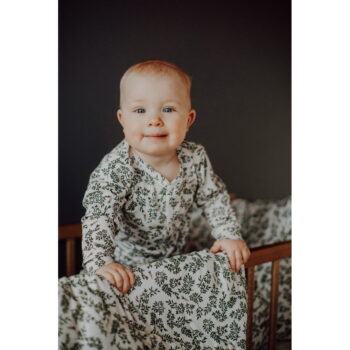 Zelená/krémovobiela súprava do postieľky Green Floral – Malomi Kids – Obrázok 4
