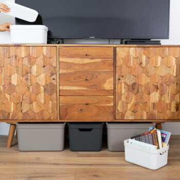 Plastový úložný box s vekom Deco - Rotho - Image 4